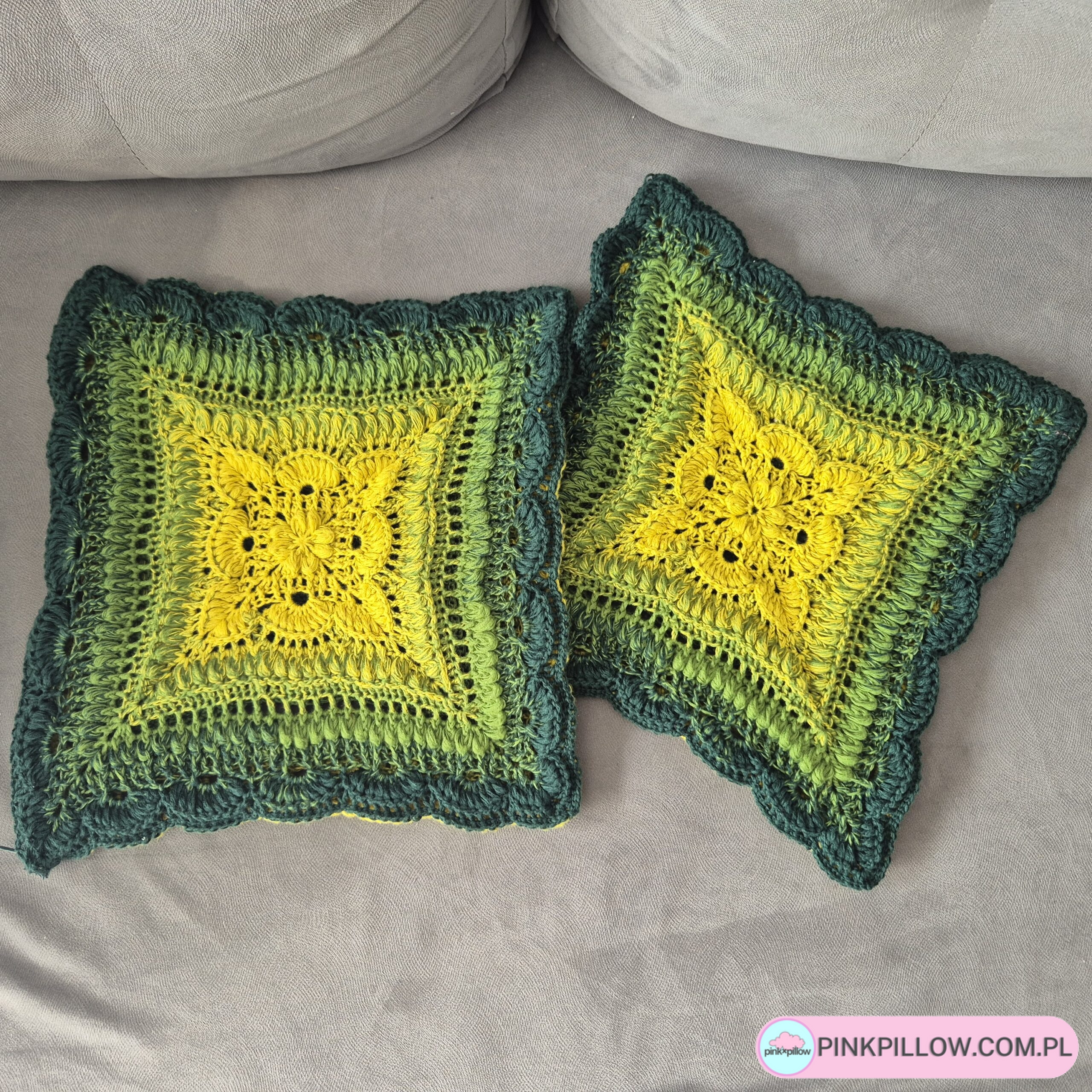 Dwustronna Rustykalna Poszewka na poduszkę Ombre 30x30 cm