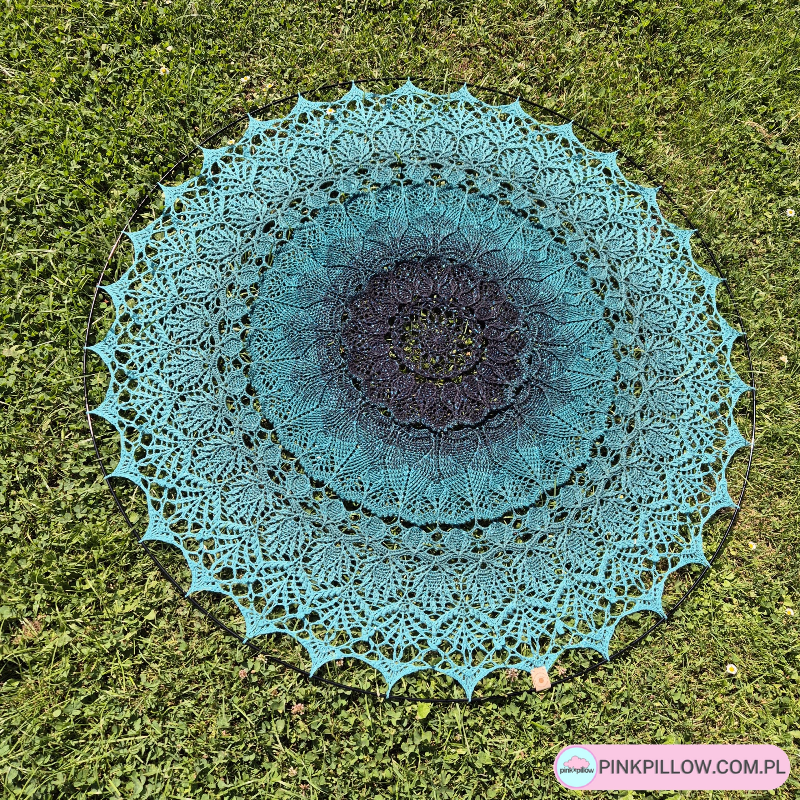 Mandala 100 cm Arcanoweave Turkusowa - obrazek 4