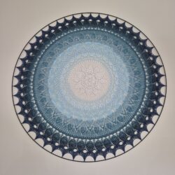 Duża Mandala szydełkowa ombre „Firuze” - Średnica 95 cm