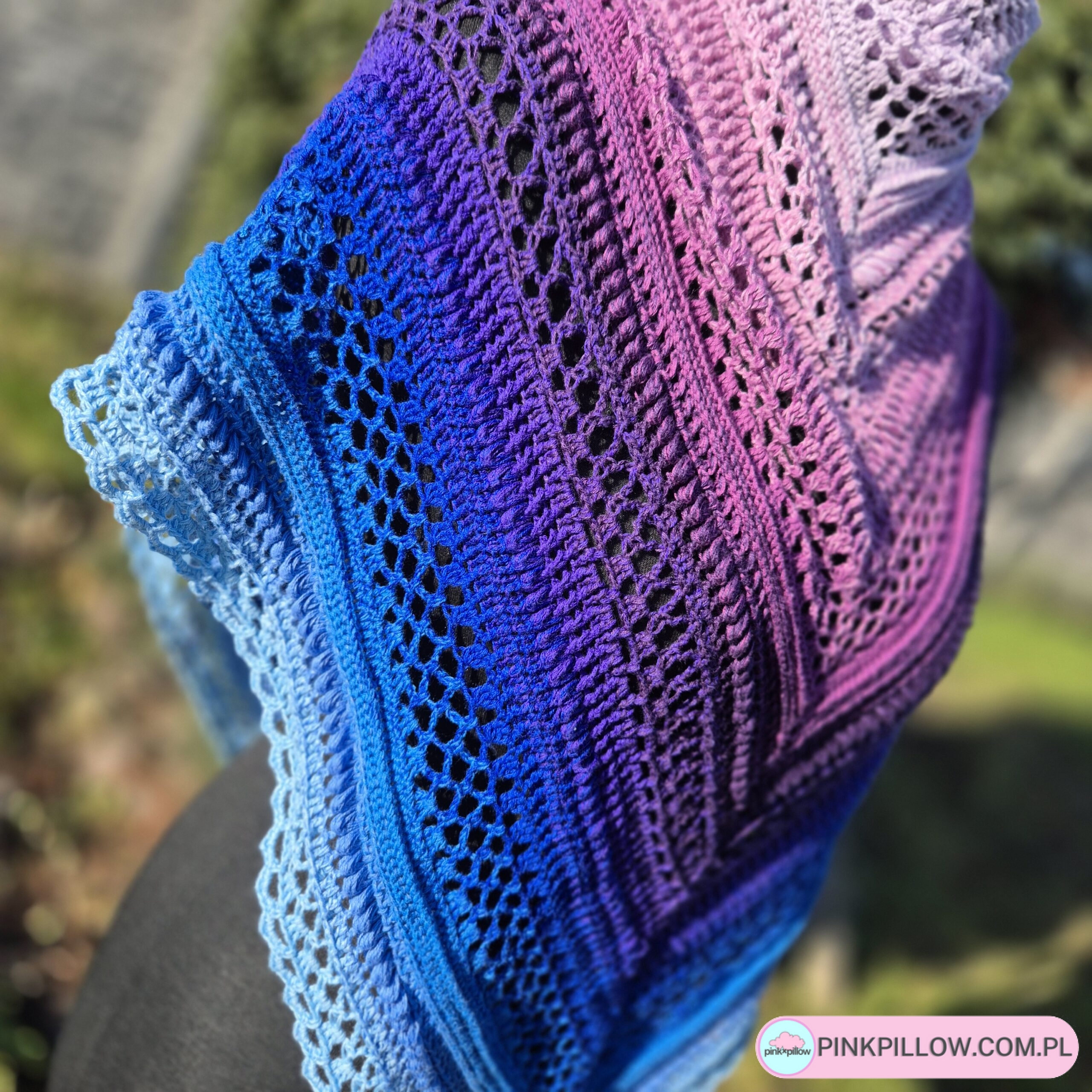 Chusta ombre "Maciejka" - Wymiary 180x80 cm - obrazek 8