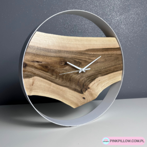 Drewniany zegar w Nowoczesnym stylu – Średnica 35 cm – Możliwość Personalizacji