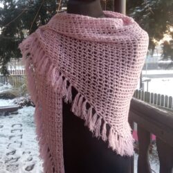 Chusta Różowa, Bawełniana ręcznie robiona