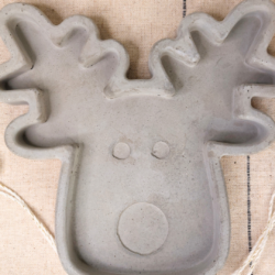 Świąteczna Betonowa podstawka - Wzór Renifer