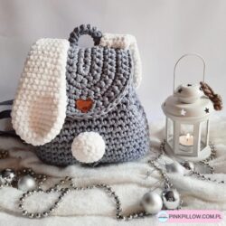 Plecaczek Króliczek na szydełku - Różne Kolory