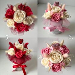 Flowerbox z wosku sojowego na Walentynki - Różne Wzory