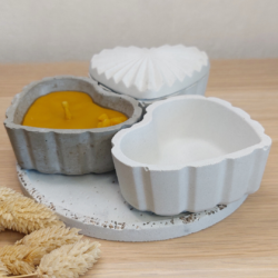 Pojemnik betonowy Serce ze Świecą w środku - Różne Kolory