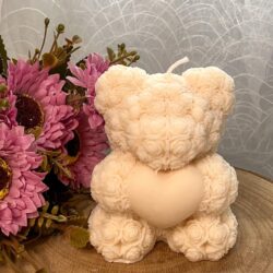 Świeca Miś z Sercem