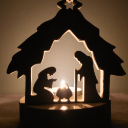 Świąteczny betonowy Świecznik Szopka