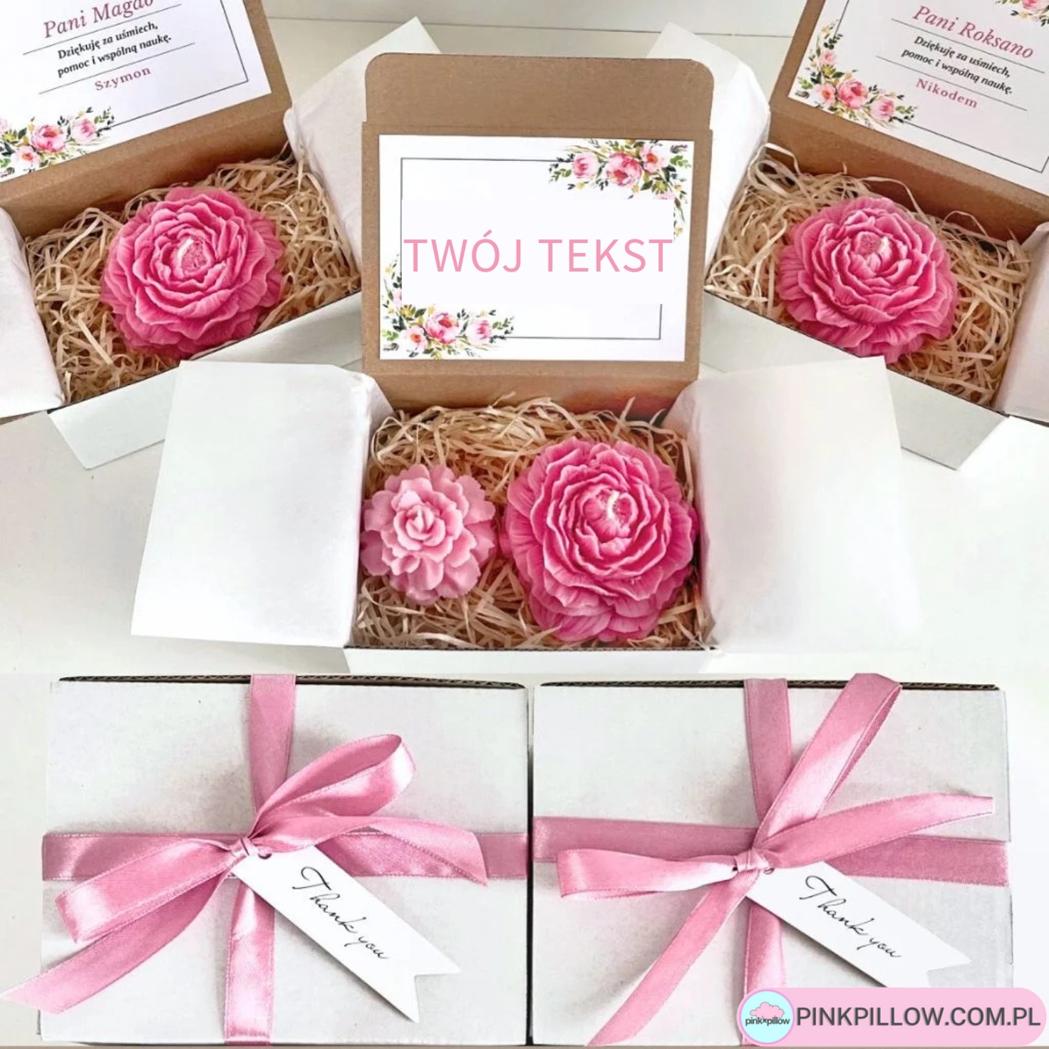 Box na Dzień Nauczyciela ze Świecami Kwiatkami - Personalizowany