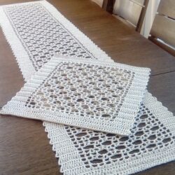 Bieżnik Serweta na szydełku Modern Beige - Kolor Ciepły Beż