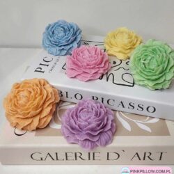 Duża Piwonia Świeca sojowa - Różne Kolory