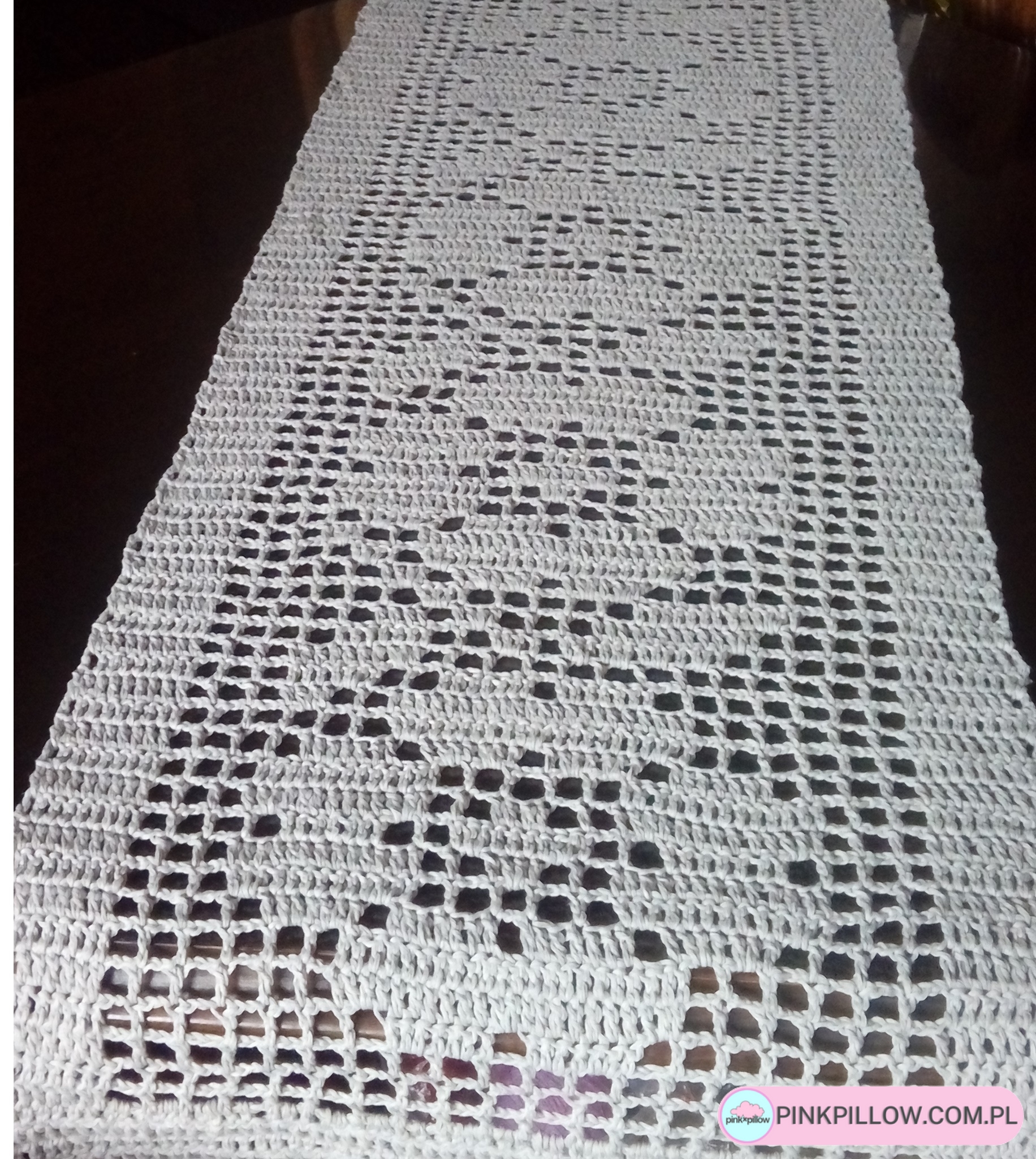 Bieżnik Szary - Wymiary 130 x 43 cm