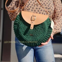 Okrągła Torebka Oreo ze sznurka - Skóra naturalna - Różne Kolory