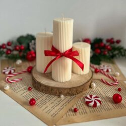 Świece ozdobne Zestaw Pillar 3 szt. - Różne Kolory