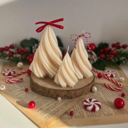 Trzy Świece Choinki Zakręcone - Różne Kolory