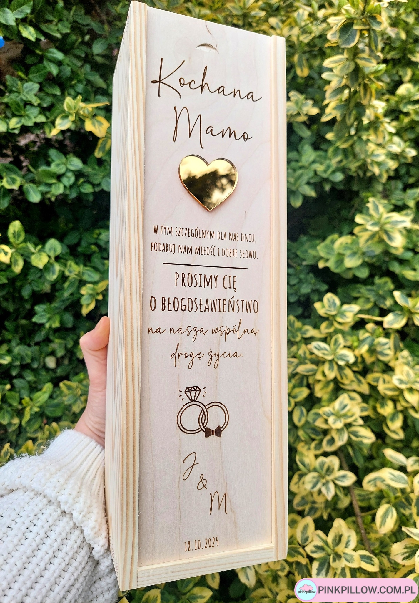 Skrzynka na wino Prośba o Błogosławieństwo dla Rodziców - obrazek 2