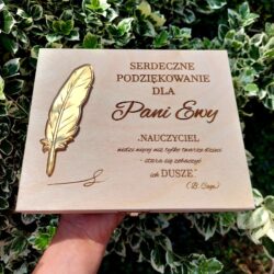 Drewniane Pudełko na prezent dla Nauczyciela z grawerem - Personalizowane