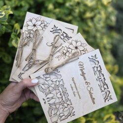 Drewniana Kartka na ślub - Życzenia w środku