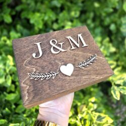 Drewniane pudełko na Obrączki w stylu Rustykalnym