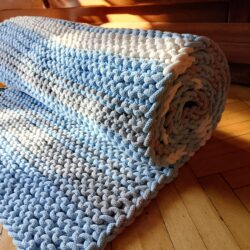 Długi Dywan Chodnik w paski na drutach - Wymiary 200x55 cm