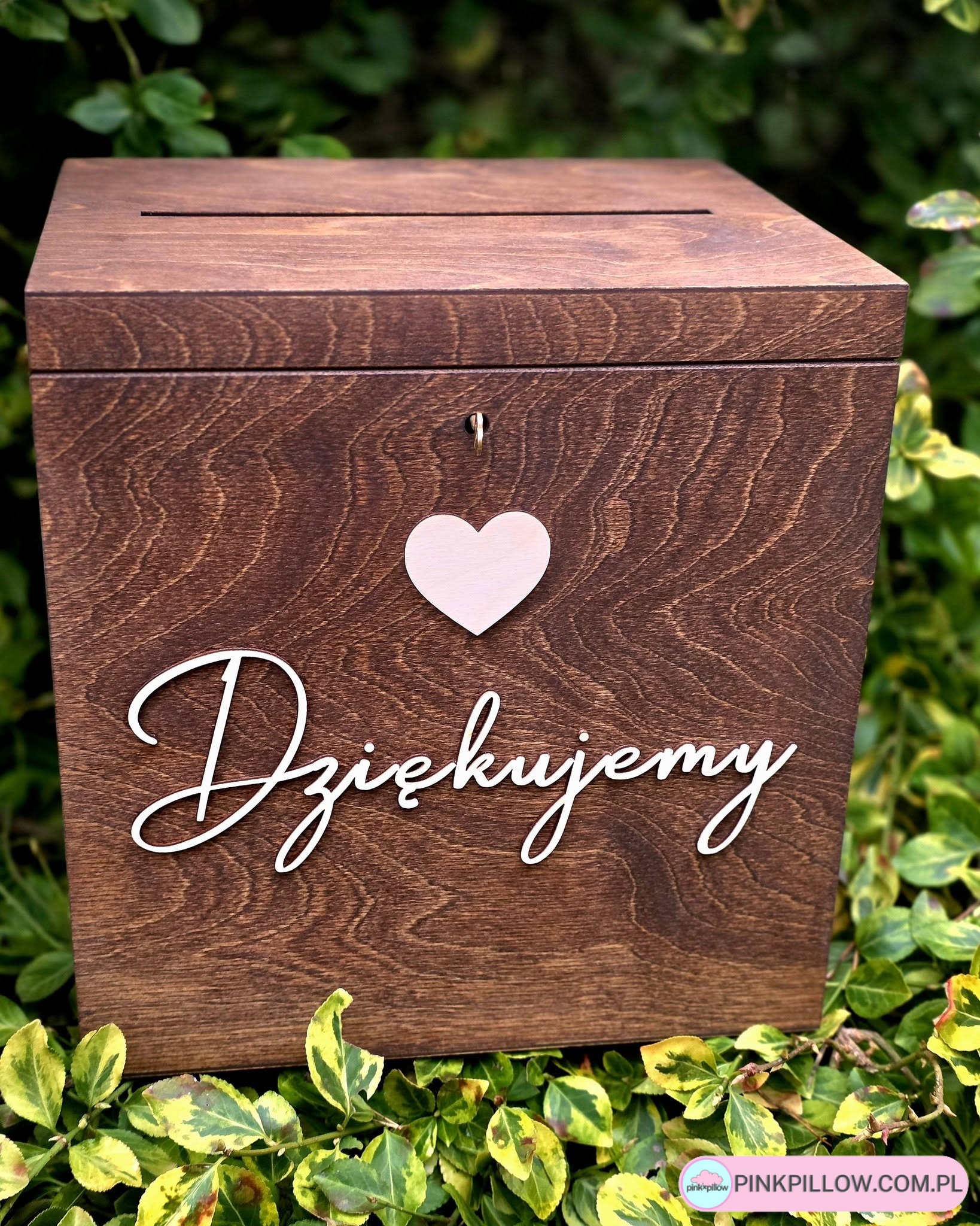Drewniana Skrzynia/Pudełko na Koperty Ślubne - obrazek 2