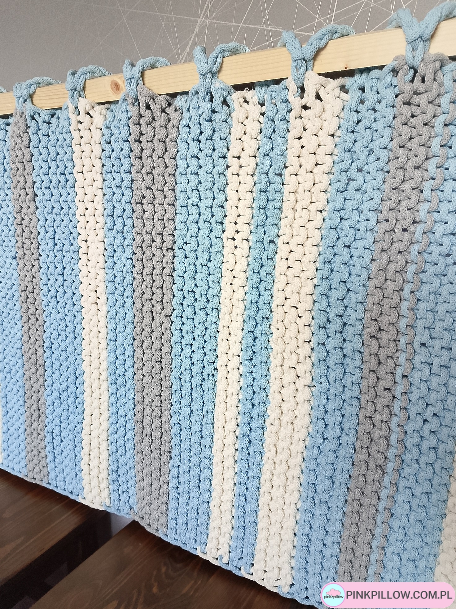 Kilim w paski na drutach - Wymiary 200x60 cm - obrazek 2