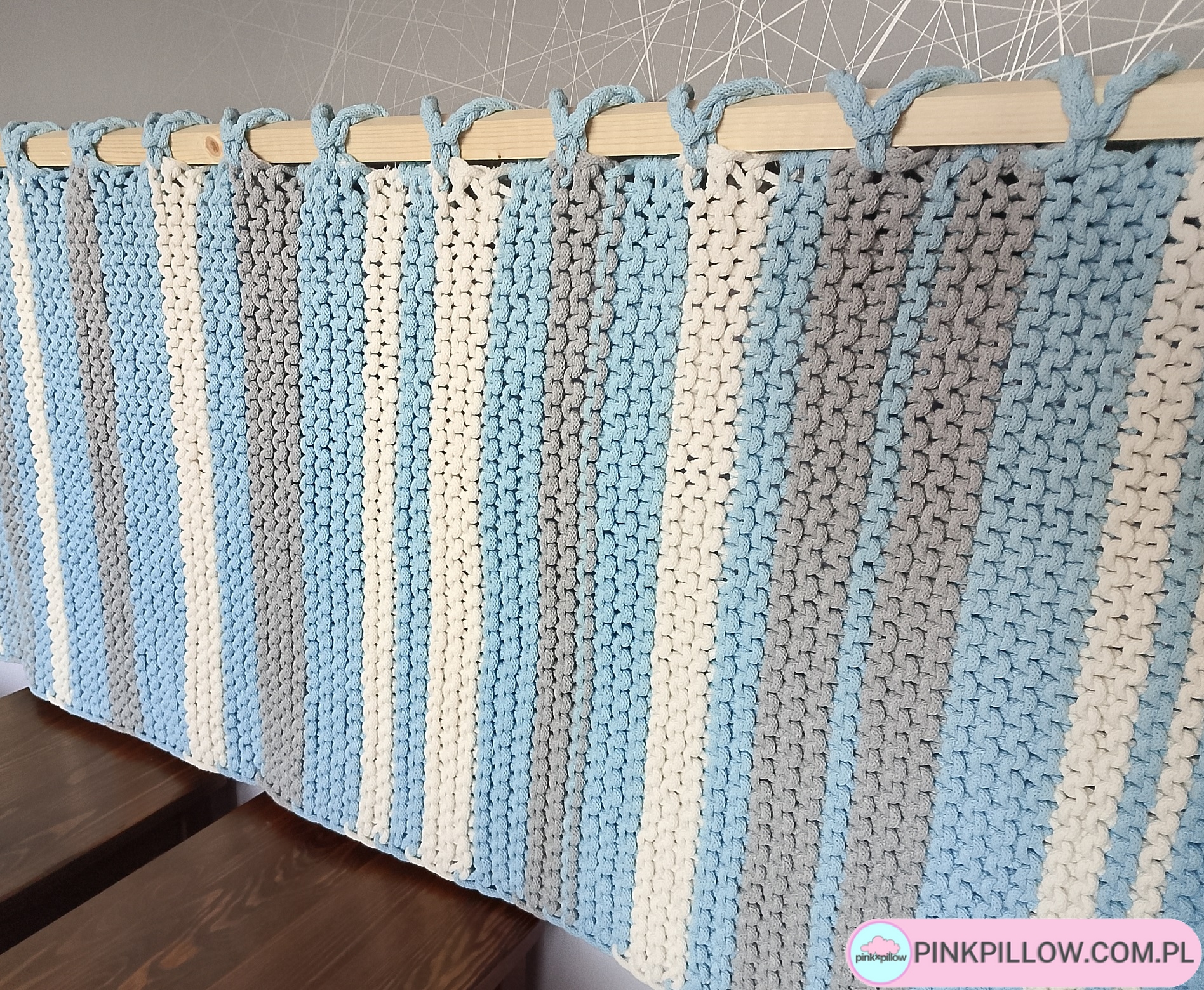 Kilim w paski na drutach - Wymiary 200x60 cm