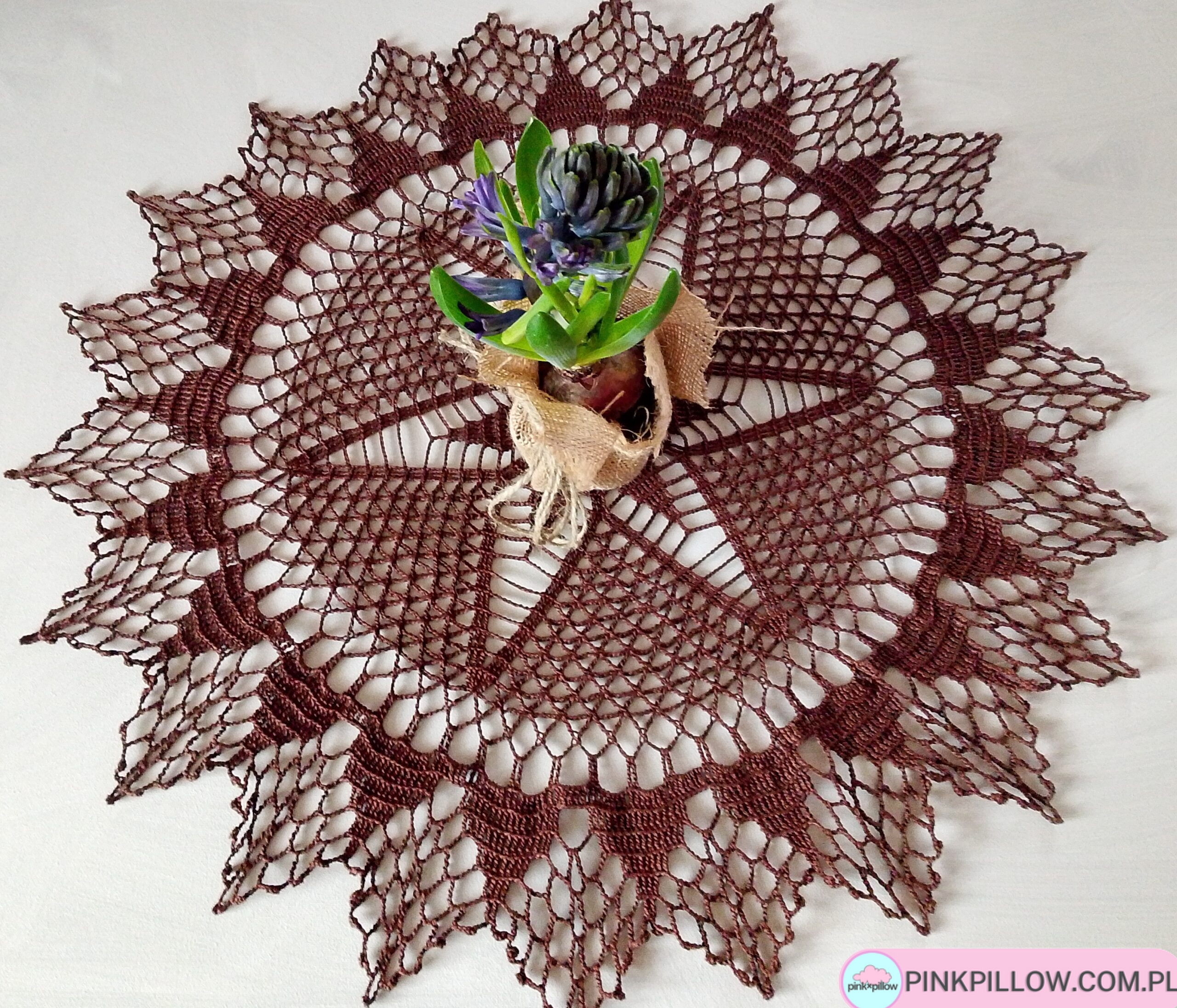 Serwetka z Kordonka - Średnica 65 cm - Kolor Czekoladowy