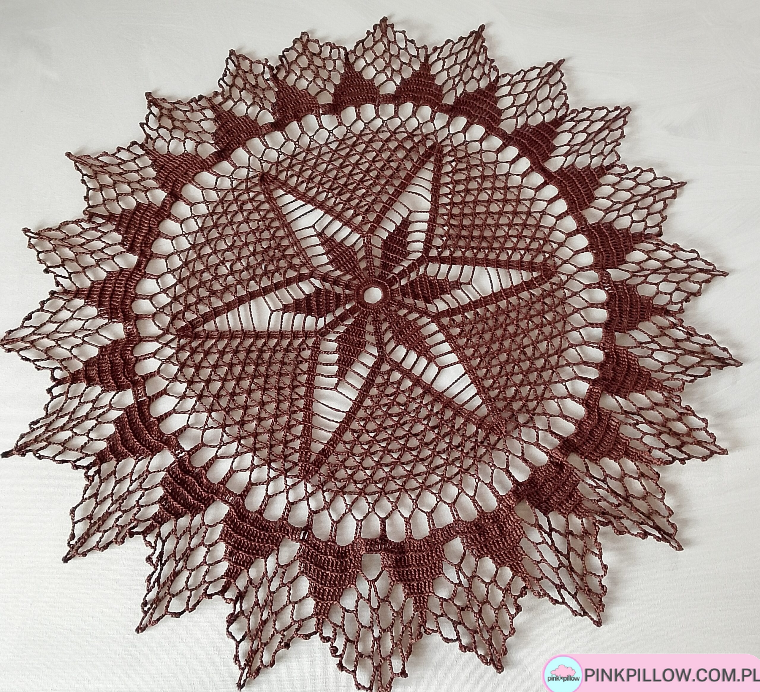 Serwetka z Kordonka - Średnica 65 cm - Kolor Czekoladowy - obrazek 2