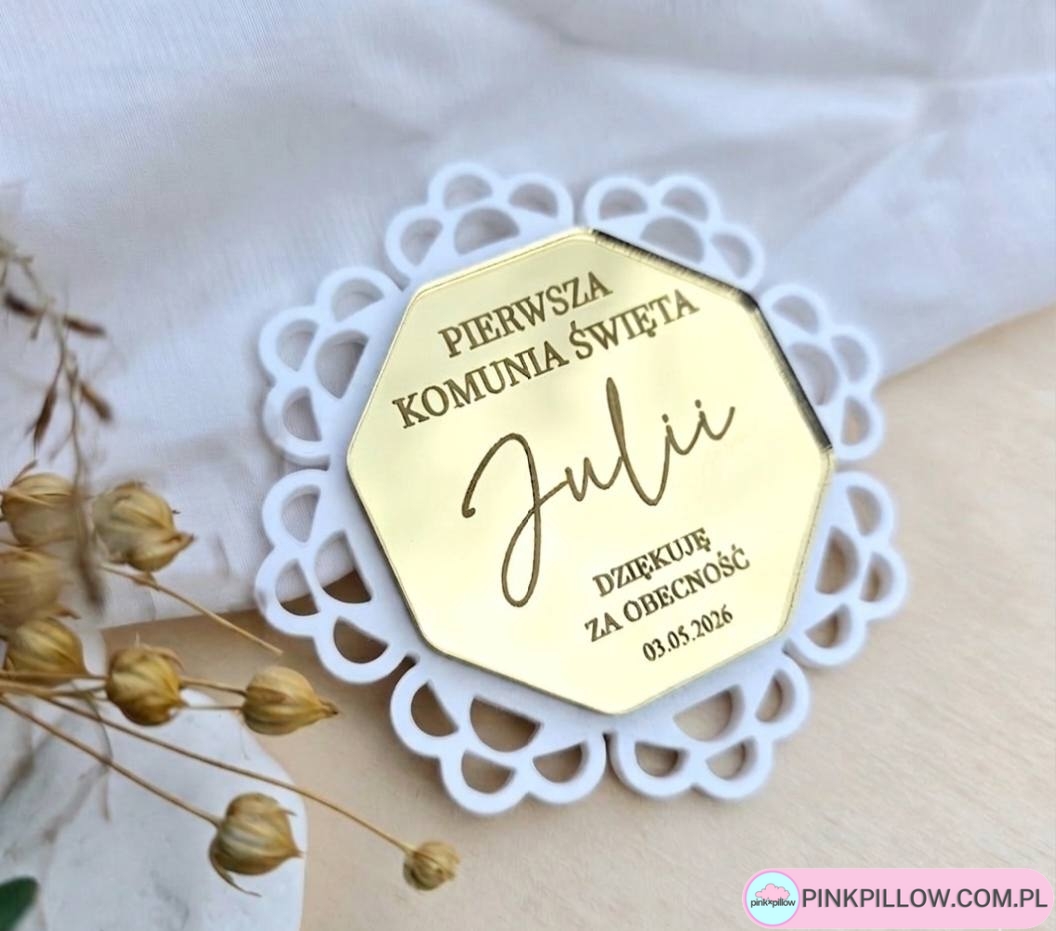 Złote Podziękowanie dla gości z okazji Pierwszej Komunii Świętej