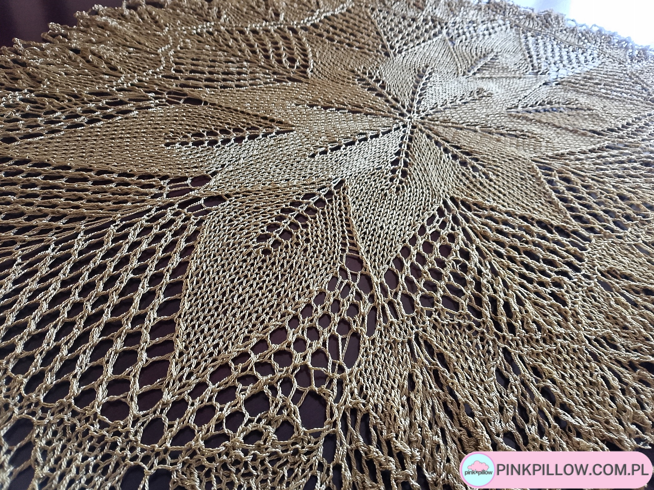 Owalny obrus na drutach - Kolor Stare Złoto - obrazek 4