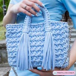 Pleciona Torebka z uszami - Różne Kolory