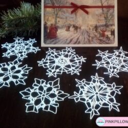 Koronkowe Śnieżynki na choinkę - Komplet 6 szt.