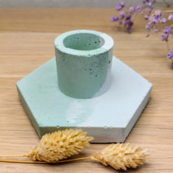 Heksagonalny Betonowy Świecznik - Różne Kolory