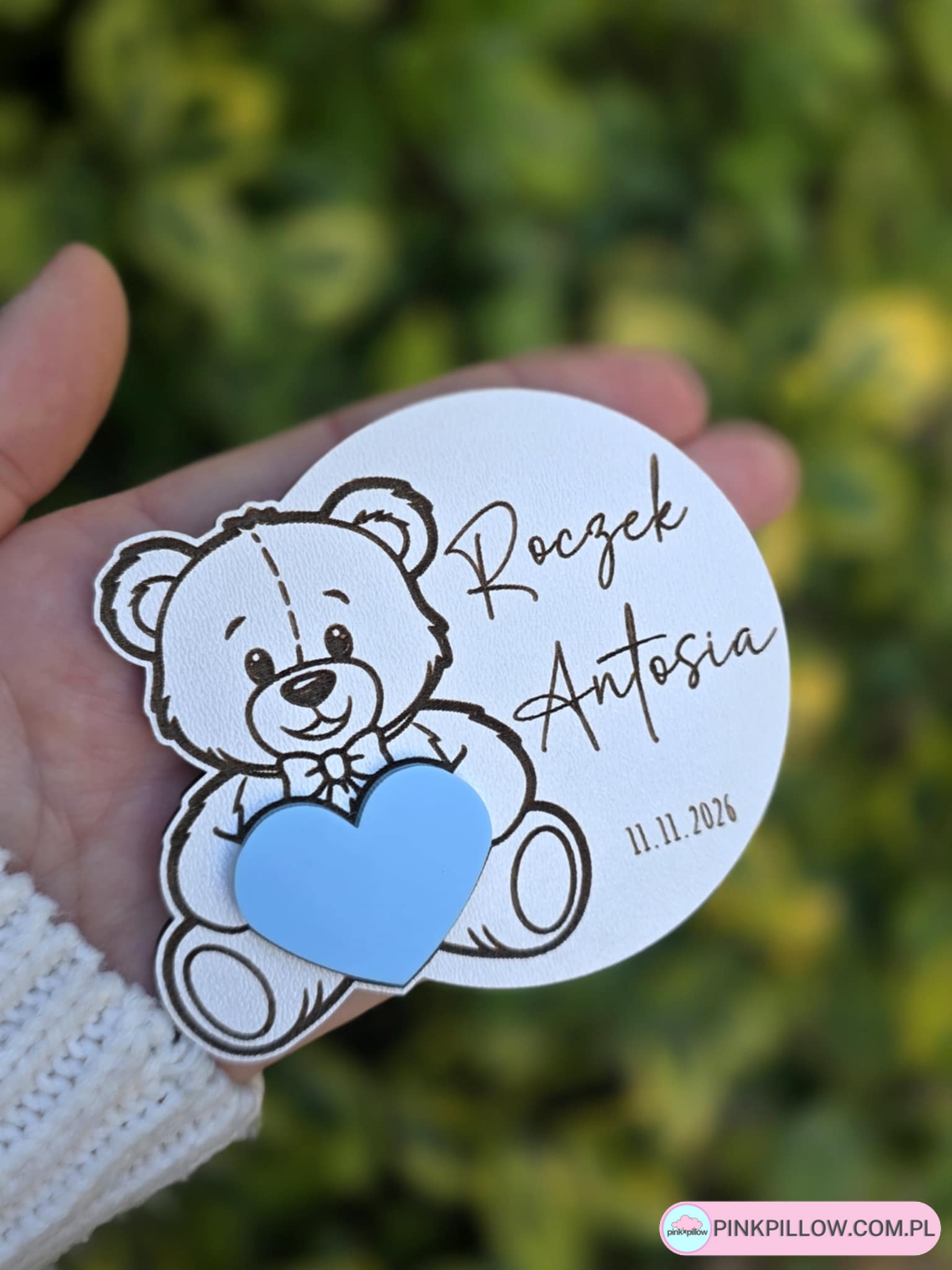 Podziękowania dla gości Magnes Miś z kolorowym Serduszkiem - obrazek 2