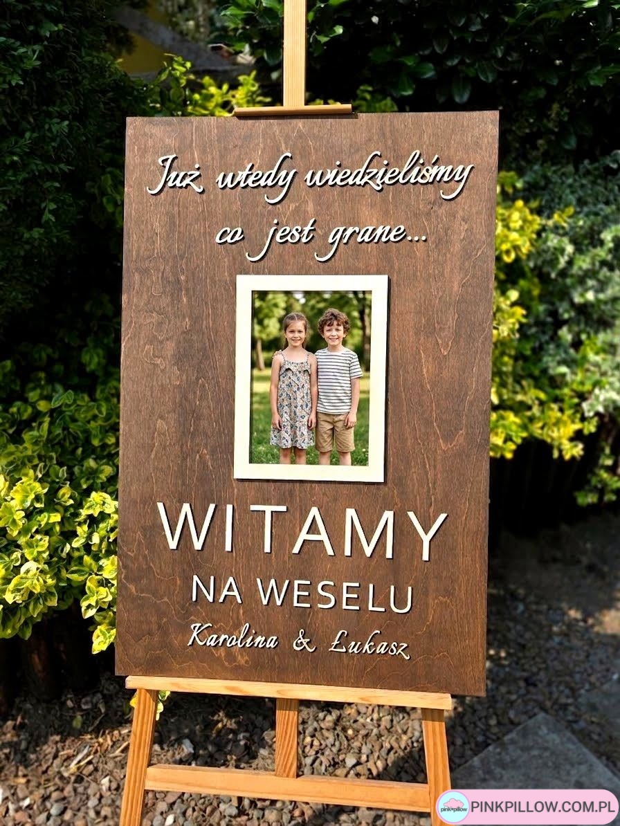 Personalizowana tablica powitalna na Wesele, Ślub - Wymiary 90x60 cm