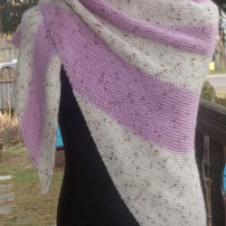 Chusta zimowa na drutach - Kolor Różowo-Kremowa