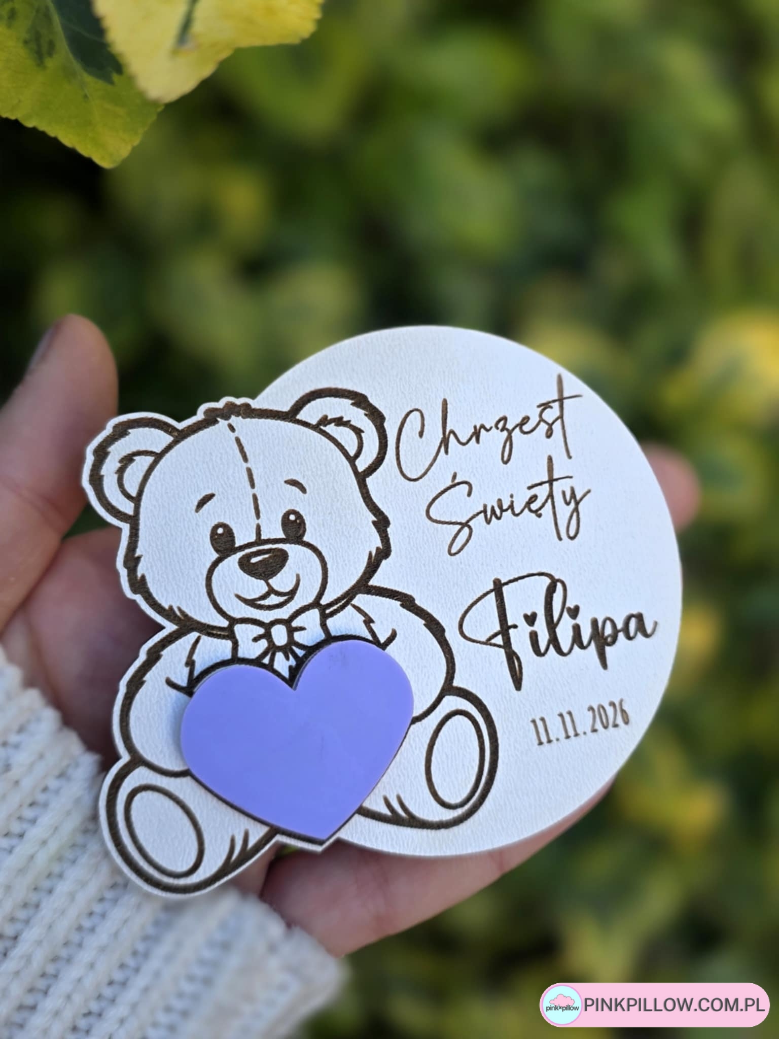 Podziękowania dla gości Magnes Miś z kolorowym Serduszkiem - obrazek 4