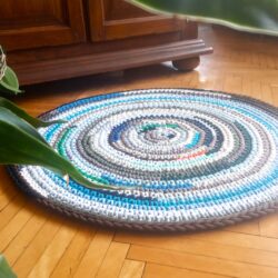 Dywan Wielokolorowy ze sznurków - Średnica 78 cm