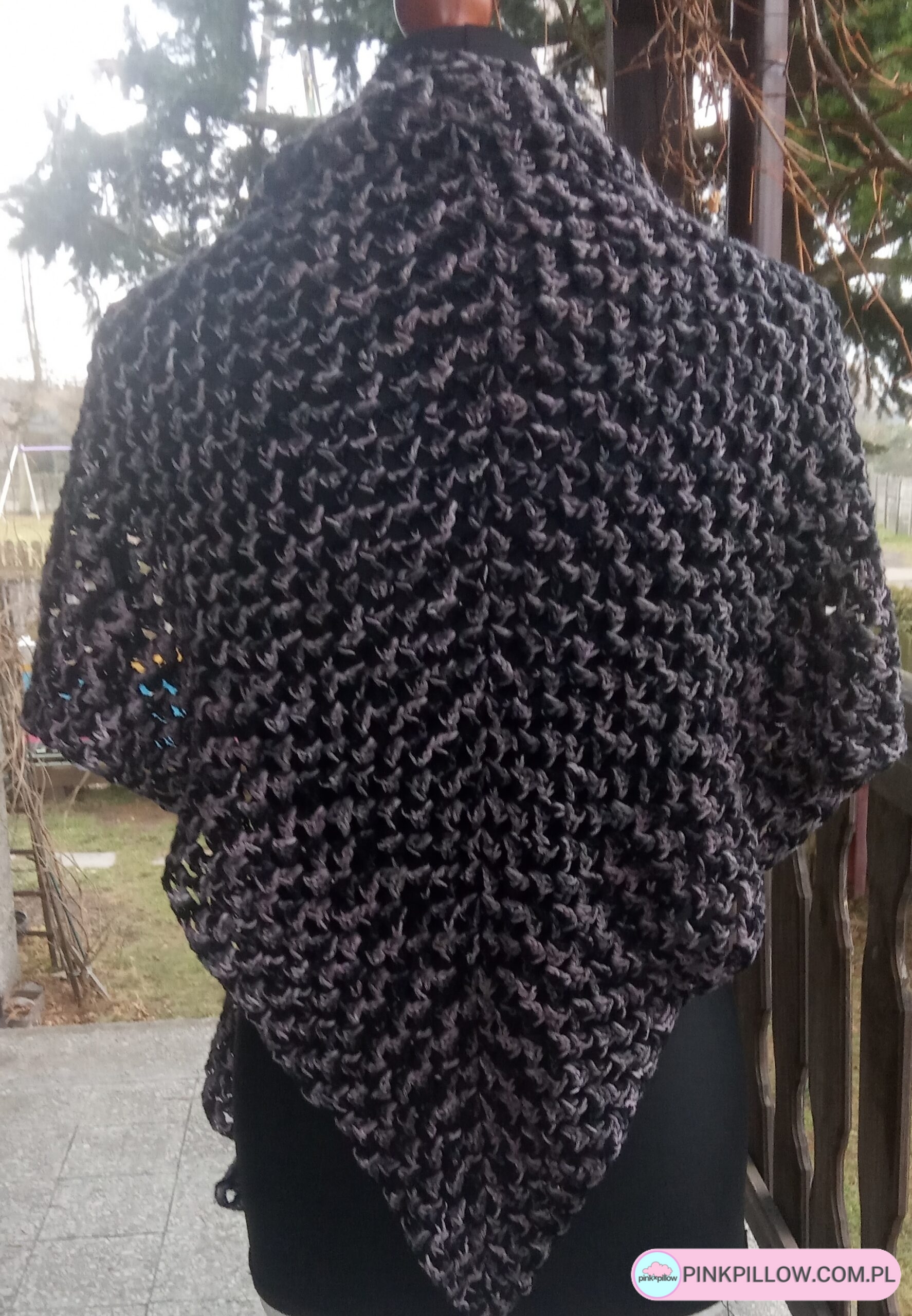 Chusta Szary melanż - Tył