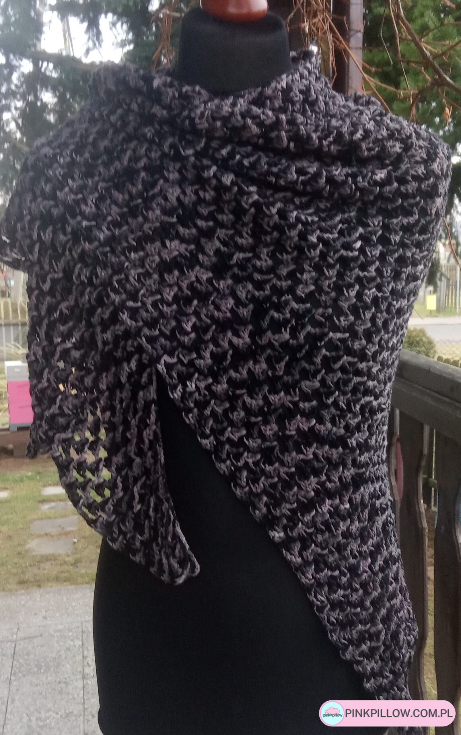 Chusta Szara z włóczki akrylowo-bawełnianej