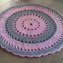 Dywan Szaro Różowy Maya - Średnica 80 cm