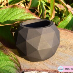 Doniczka betonowa Geometryczna Mała - Kolor Czarny mat