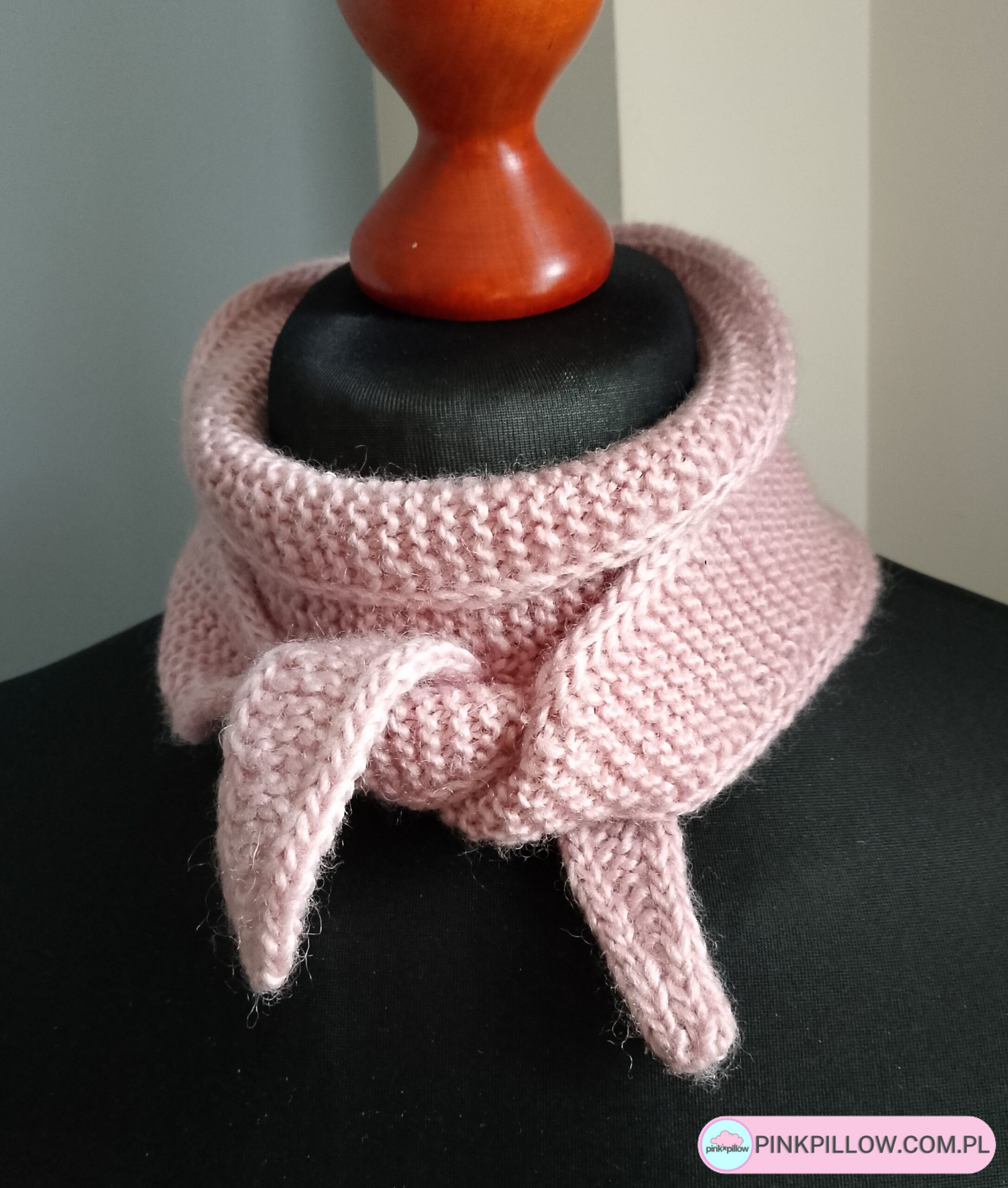 Wąski Szalik damski 120 cm - Kolor Pastelowo-Różowy