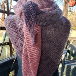 Duża Chusta z wełny merino - Kolor cieniowane Róże i Szarości