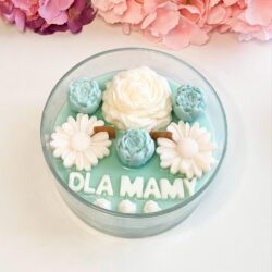 Turkusowa Świeca z własnym Napisem - Różne Zapachy