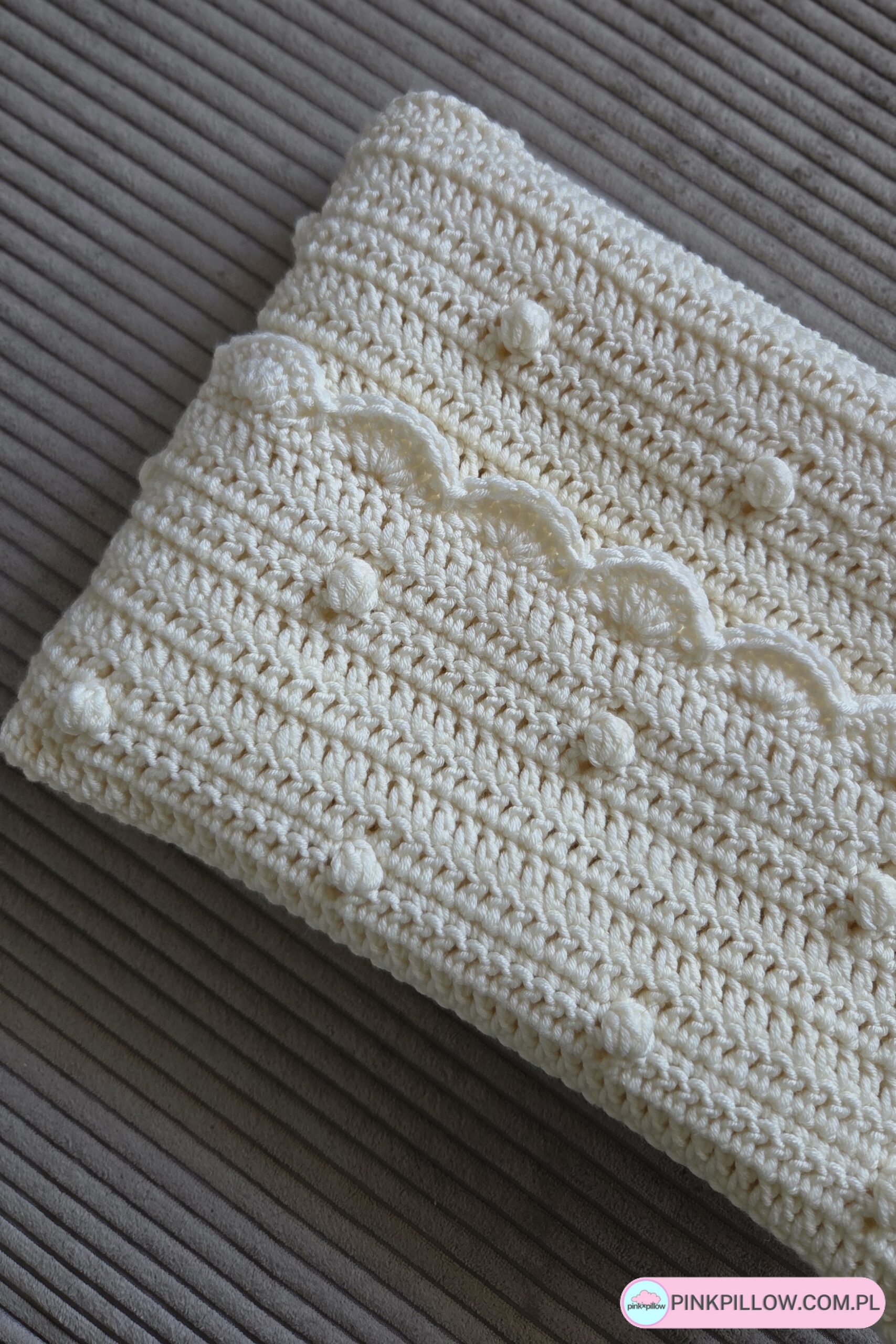 Wełniany Kocyk dla dziecka 100% Merino Ecru - Wymiary 70x90 cm