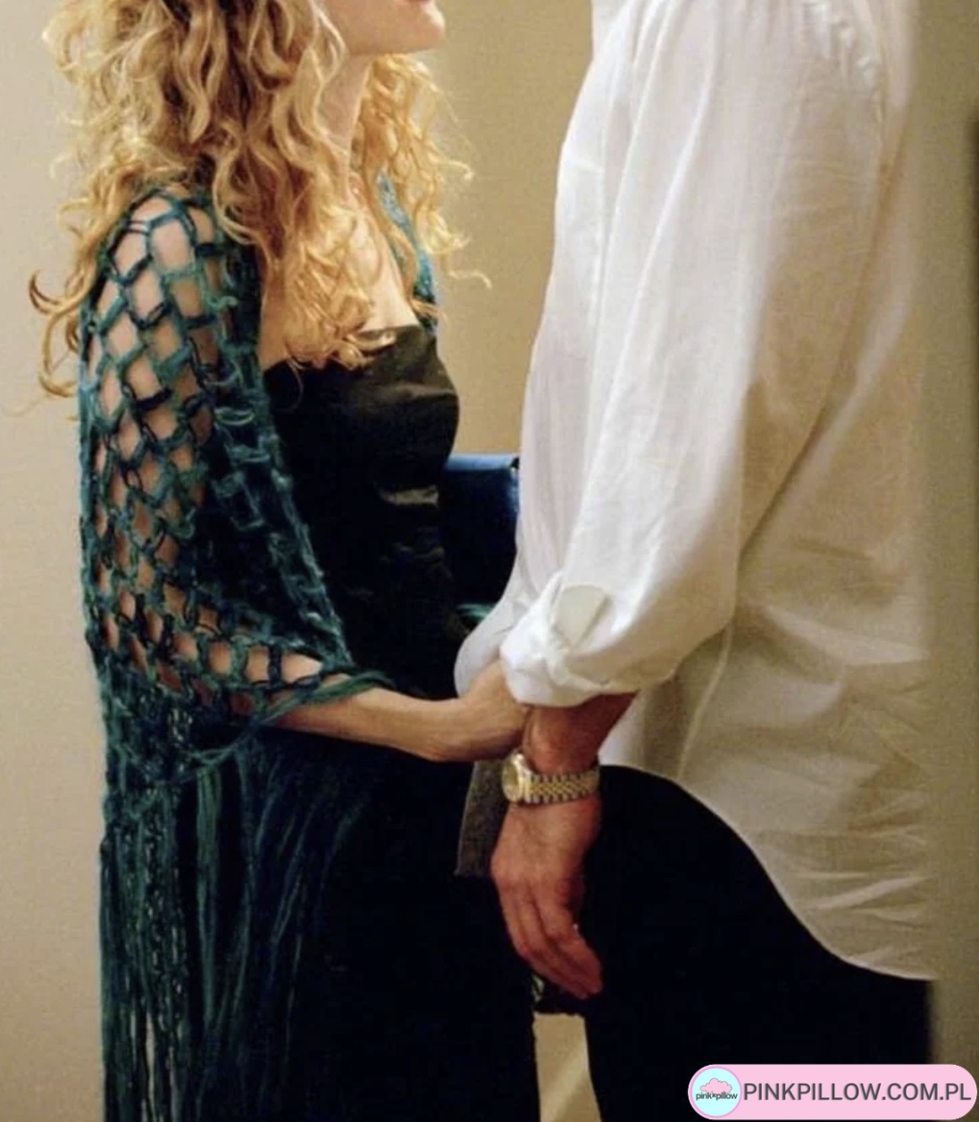 Duża ażurowa chusta w stylu Carrie Bradshaw - Kolor Głęboki Turkus