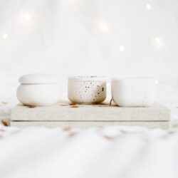 Pojemniczki do łazienki Gipsowe - Komplet 3 szt.