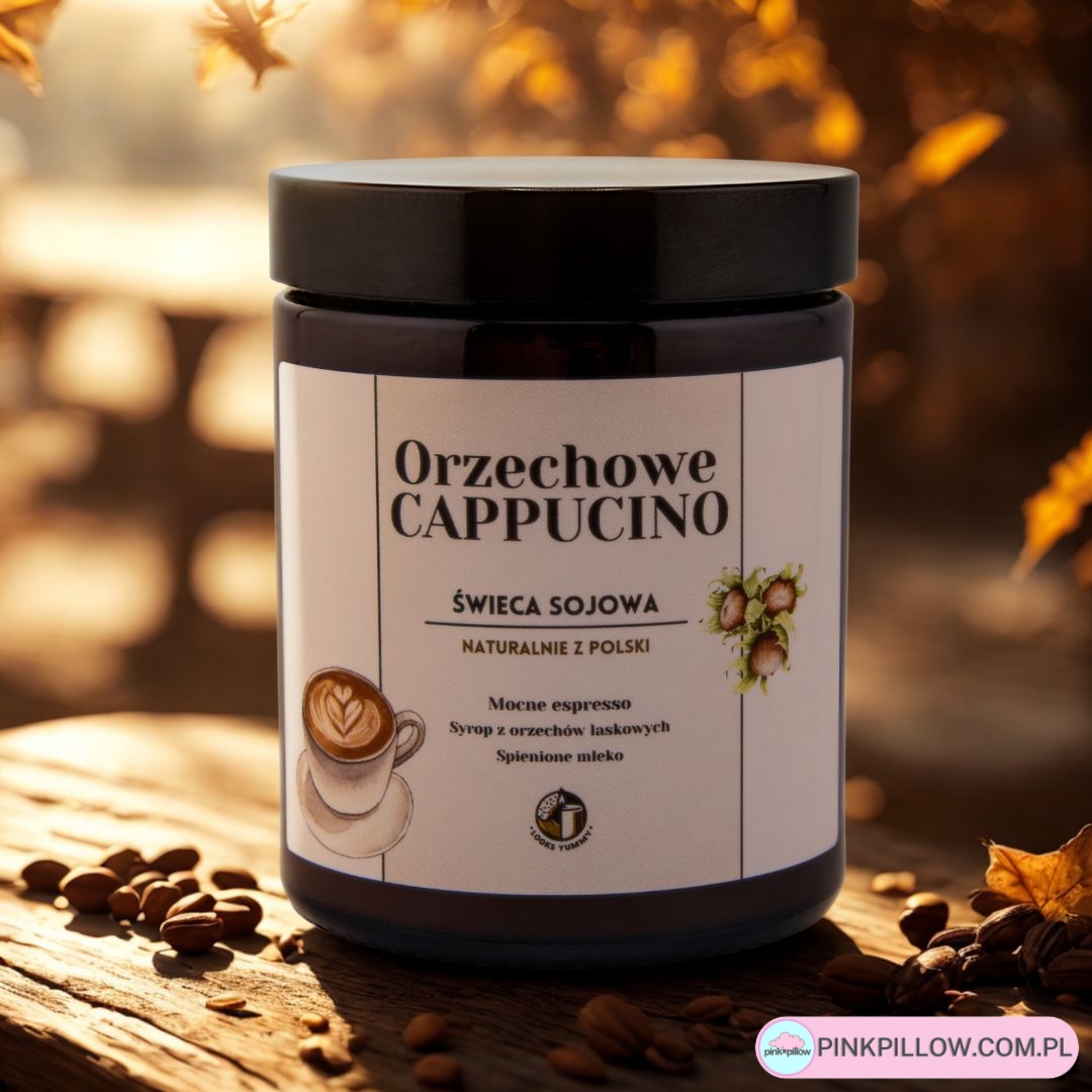 Świeca zapachowa Jesień - Zapach Orzechowe Cappuccino - obrazek 2